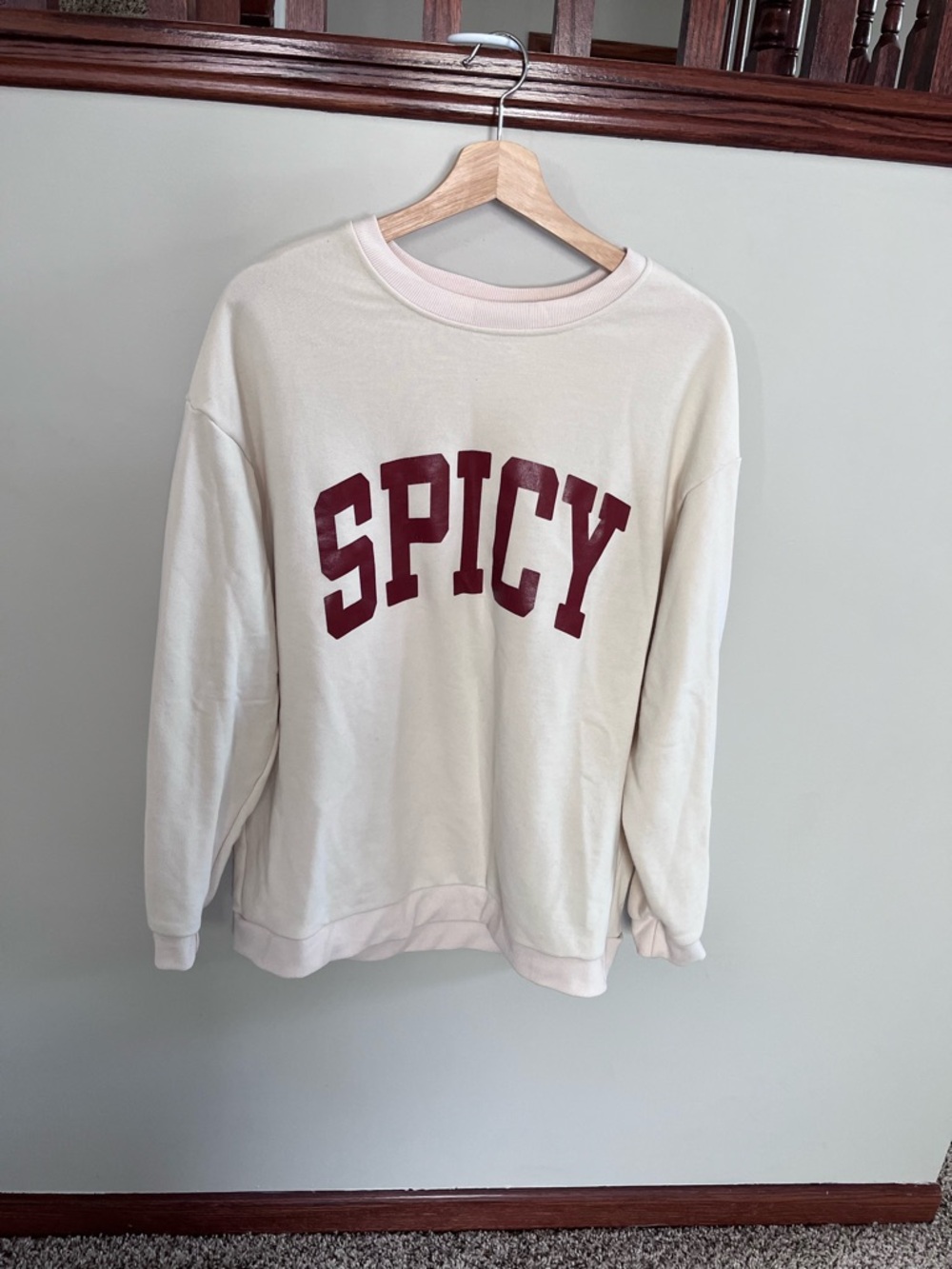Comfort Colors Spicy Sweatshirt Cream Ivory Heavyweight Cotton Graphic  Size LL